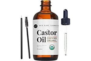 Kate Blanc Cosmetics Castor Oil (2oz), USDA Certified Organic, 100% Pure, Cold Pressed, Hexane Free Stimulate Growth for Eyel